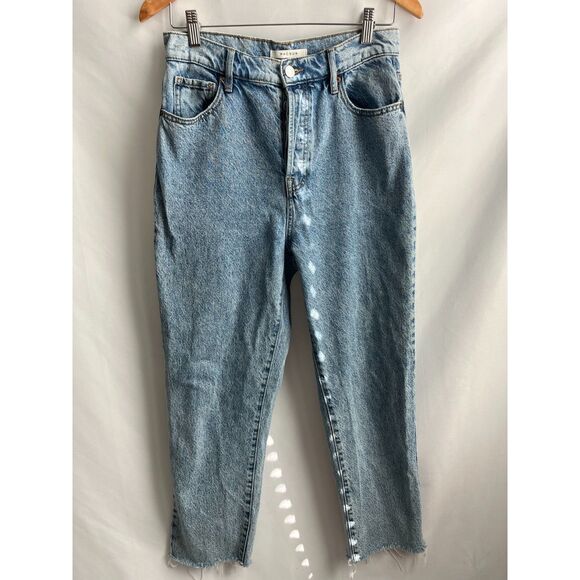 Pacsun High Rise Straight Light Wash Jeans Vintage Retro Sze 28 Rigid Button Fly - Picture 1 of 12